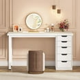 thumbnail image 6 of Tribesigns 47 inches Vanity Desk with 5 Drawers, Makeup Vanity Table Dressing Table with Storage, Modern Simple Computer Desk, White, 6 of 6