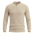 thumbnail image 7 of MiYuan Mens Quarter Zip Shirts Casual Winter Fall Knit Textured Long Sleeve Shirt Beach Vacation Stretchy Golf Shirts, 7 of 7