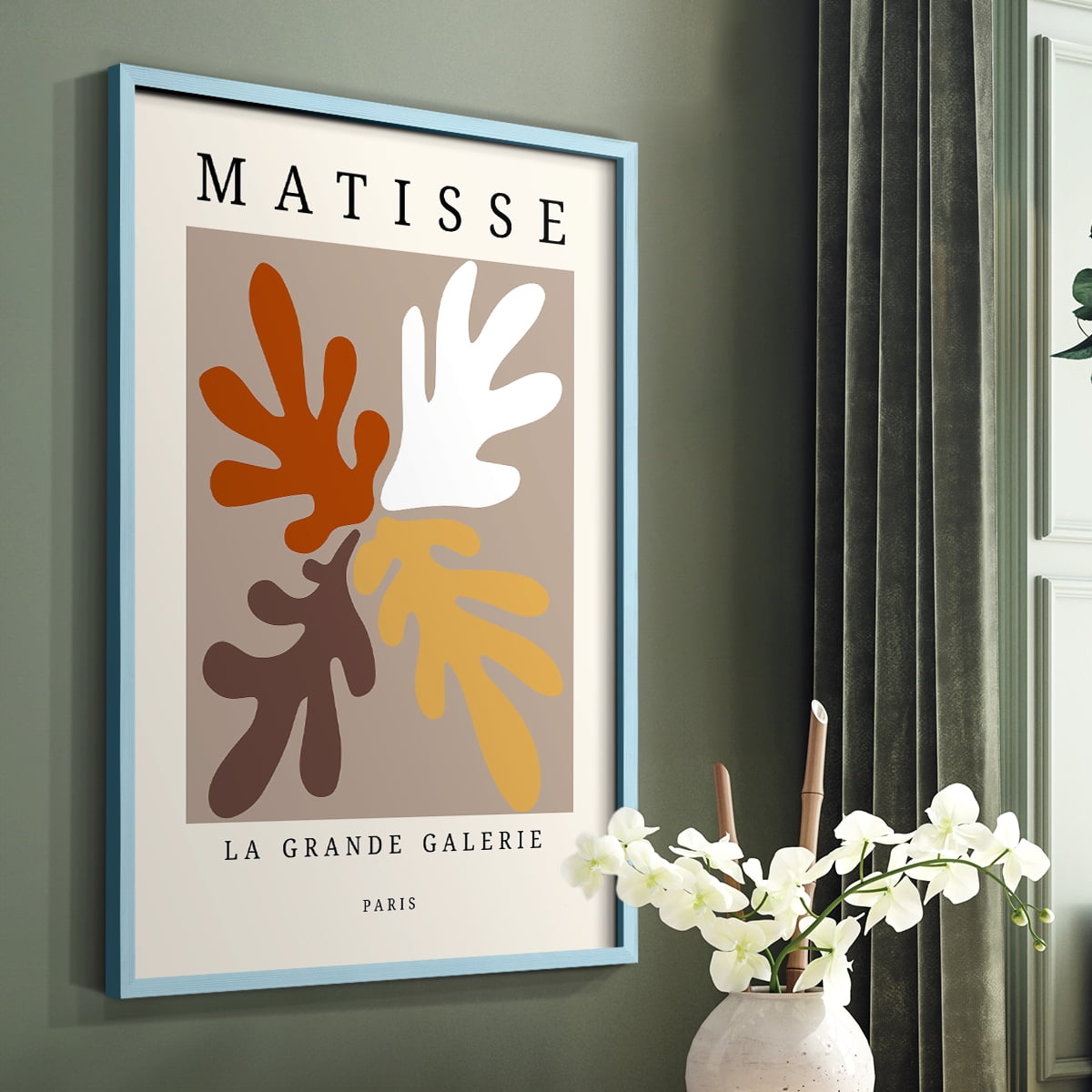Matisse CCCLXXXVI in Blue Solid Wood 11 x 14 Framed Print