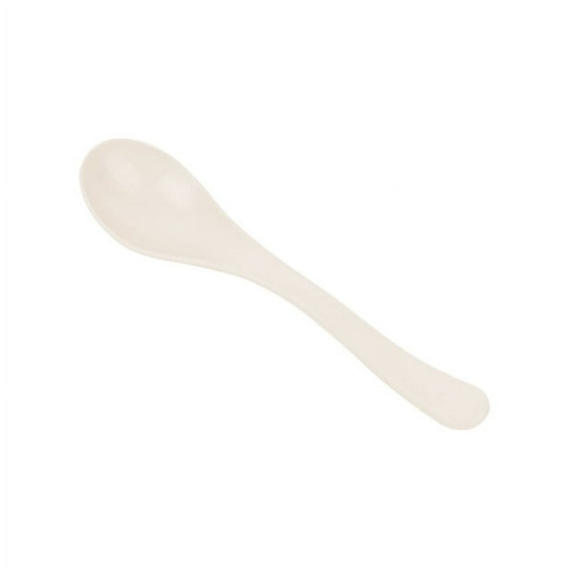 Zhuge Juego de 4 cucharas de sopa de paja de trigo, cucharas de ramen irrompibles de colores, cucharas pequeñas portátiles, fáciles de limpiar, aptas para lavavajillas, color beige