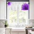 thumbnail image 3 of Pink Flower Kitchen Curtains, Boho Modern Floral Abstract Ombre Leaf White 3-Piece Kitchen Curtain Valance and Tiers Set 36 Inch Length, Rod Pocket Half Window Curtains for Cafe Living Room Bathroom, 3 of 6