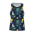 thumbnail image 4 of Fotbe Space and Animals Pattern Men's Quick Dry Workout Tank Top Gym Muscle Tee Fitness Bodybuilding Sleeveless T Shirt Breathable Workout Shirt-X-Large, 4 of 9