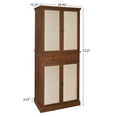 thumbnail image 4 of S-HOME 4 Door Storage Cabinet Featuring 1 Drawer and Adjustable Shelves in Engineered Rattan for Home Organization, Walnut, 4 of 15