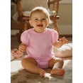thumbnail image 6 of BemeyourBBs Newborn Baby Girls Summer Clothes Bubble Romper Outfit Puff Short Sleeve Peter Pan Doll Collar Bodysuit Jumpsuit Playsuit, 6 of 9