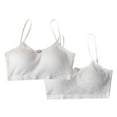 thumbnail image 2 of Zunfee Girls Training Bras for Big Girls 7T, 2 Pack Cotton Teen Bras, Soft Breathable White Cute Everyday Basic Support First Bras for Preteens, 2 of 7