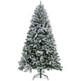 thumbnail image 1 of HOMCOM 7ft Flocked Artificial Christmas Tree with Metal Stand, Hinged Tips, 1 of 10