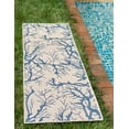 thumbnail image 5 of Unique Loom Outdoor Botanical Collection Area Rug - Branch (2' x 6' 1" Runner Beige and Blue/Blue), 5 of 7