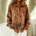 thumbnail image 2 of Vintage Corduroy Shirts for Women Loose Long Sleeve Button Down Shirts Fall Winter Blouse Casual Outerwear Jackets, 2 of 5