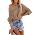 thumbnail image 3 of Herrnalise Women's Knitted Crop Tops 2020 And Winter New Solid Sweater Casual Blouse Fashion Tops Pullover Jumper Sweaters, 3 of 6