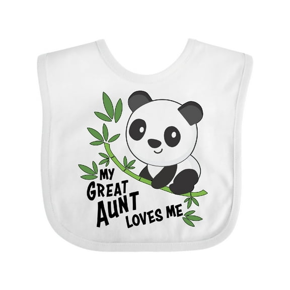 Inktastic My Great Aunt Loves Me Cute Panda Boys or Girls Baby Bib