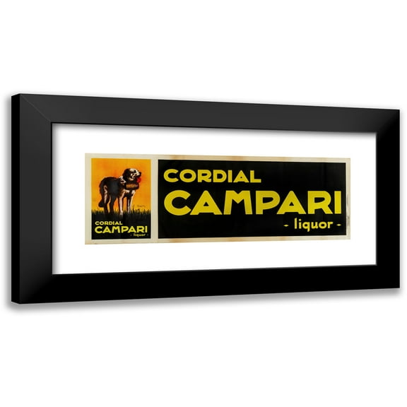 Leonetto Cappiello 14x8 Black Modern Framed Museum Art Print Titled - Cordial Campari (1925)