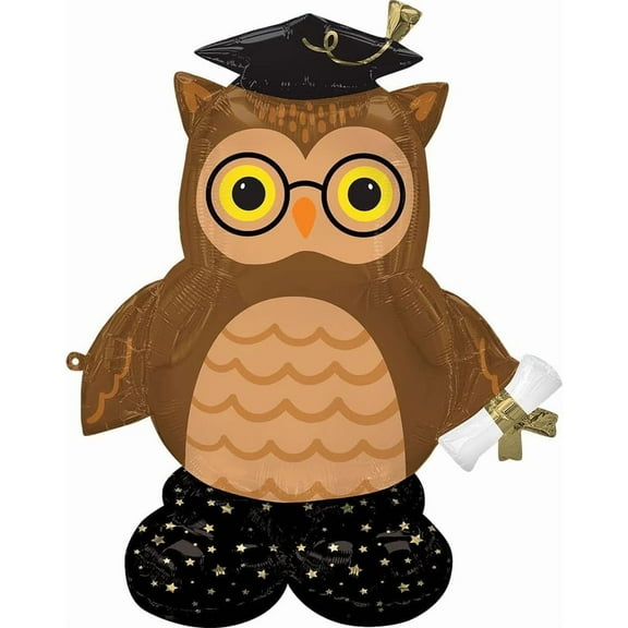 44" Airloonz Grad Wise Owl Foil Balloon