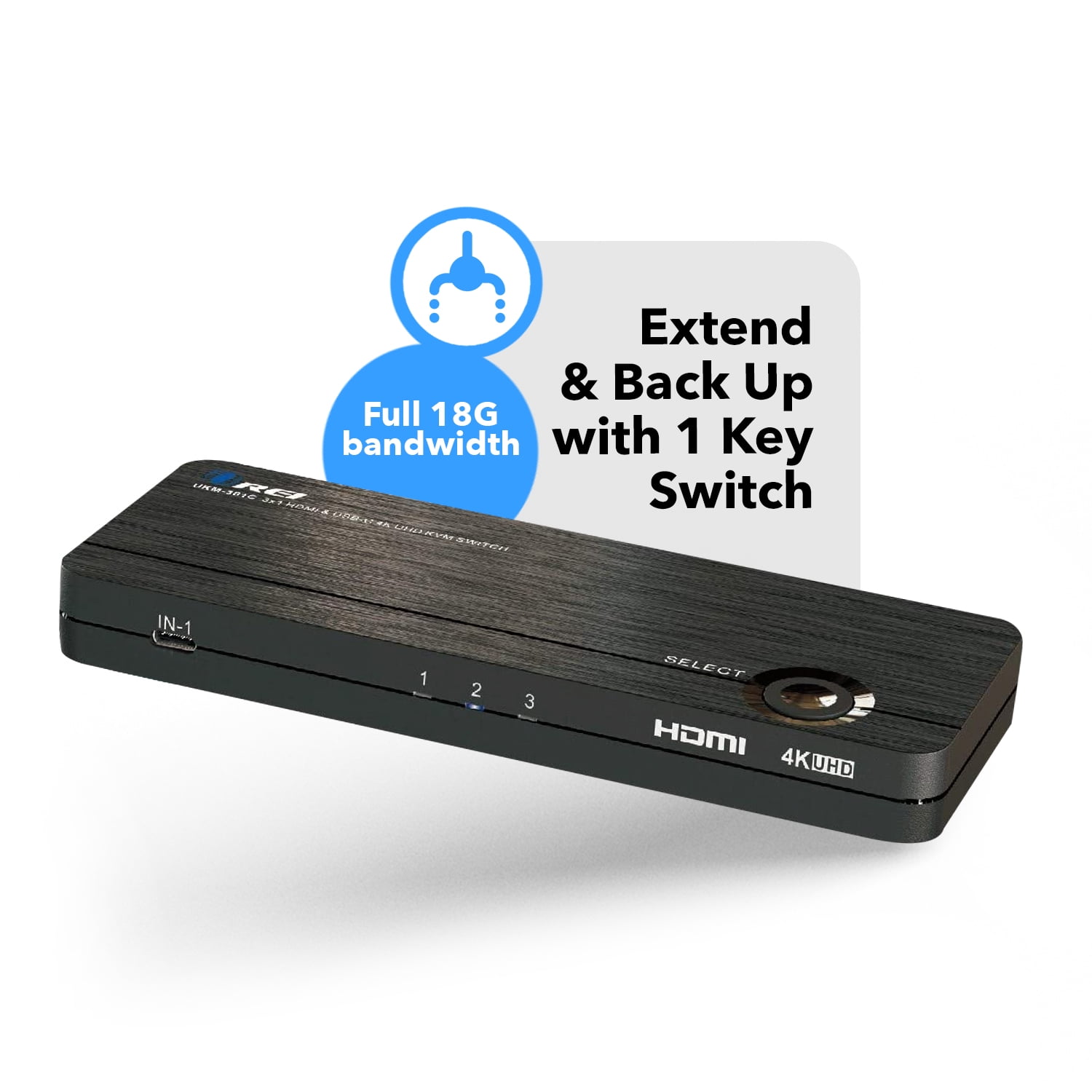 OREI 4K 3 Port 3x1 HDMI KVM Switch for Multiple Devices, Computers, One Display Monitor, UltraHD HDCP 2.0