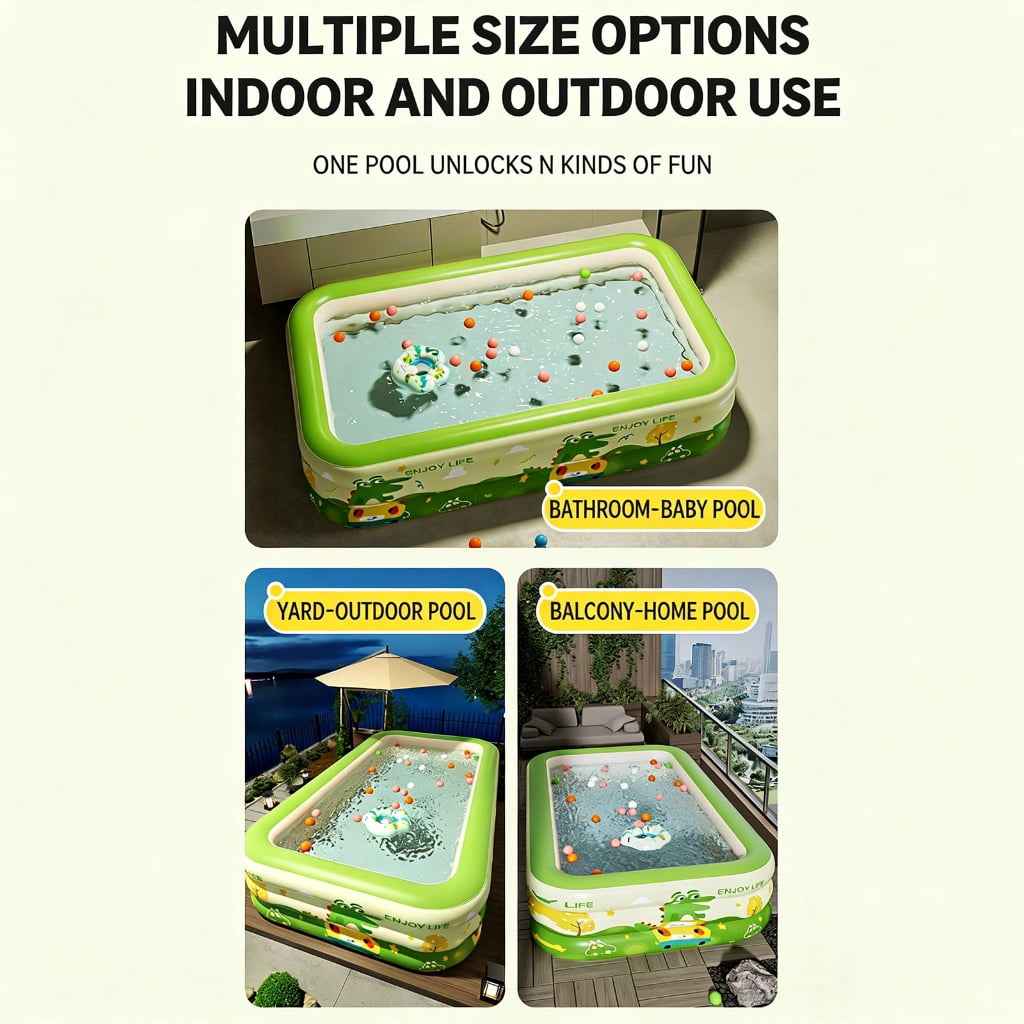 Miiottaa Generous Size Inflatable Swimming Pool With Independent Air Zones 180x56cm