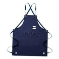 thumbnail image 1 of Delantal de lona para hombre con bolsillo Delantal de artista Delantal de cocina Delantal con pechera Delantal de carpintería Azul, 1 of 8
