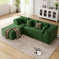 thumbnail image 3 of Modular Sectional Couches for Living Room, Modern Polyester Upholstered  L Shaped Couch with Pillows, High Density Foam Corner Sofa for Bedroom, No Assembly Required, Green, 3 of 9