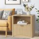 thumbnail image 2 of 22-pulgada de anchura fluted nightstand con cajón y almacenamiento: mid - century moderno design para dormitorio, sofa, o oficina, 2 of 7