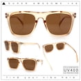 thumbnail image 2 of City Hipster Oversized Rectangle Horn Rim Retro Sunglasses Peach - Brown, 2 of 8