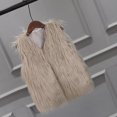 thumbnail image 2 of Ruyang Girls Faux Fur Vest Sleeveless Furry Jacket Kids Thick Warm CoatPlain Cute Fuzzy Waistcoat Fashion Cardigan, 2 of 5