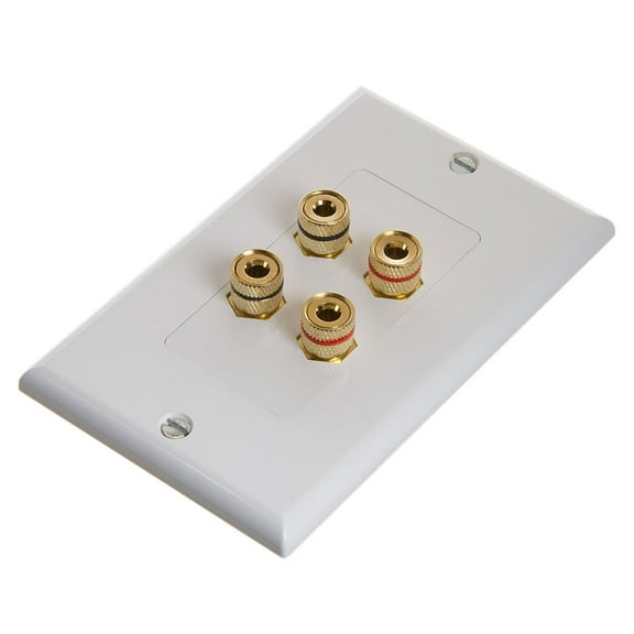 Cmple - Speaker Wall Plate - Banana Binding Post for 2 Speaker - Decoro