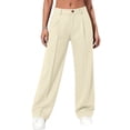 thumbnail image 3 of Tumotour Business Pant for Women Button High Waisted Wide-Leg Pants Office Work Trousers with Pocket Dress Pants, 3 of 10