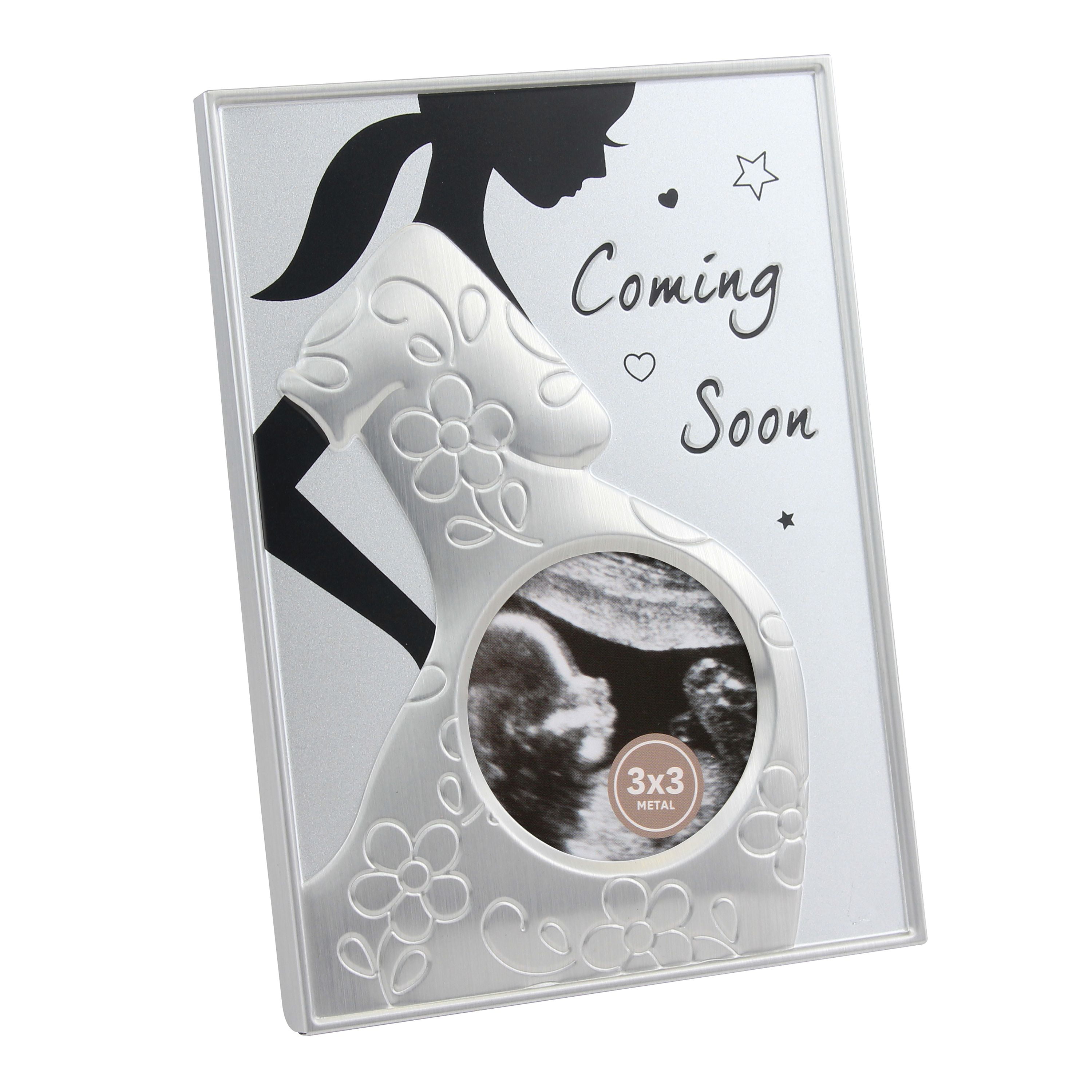 Better Homes & Gardens 3" x 3" Rectangle Metal Tabletop Sonogram Single Picture Frame, Silver