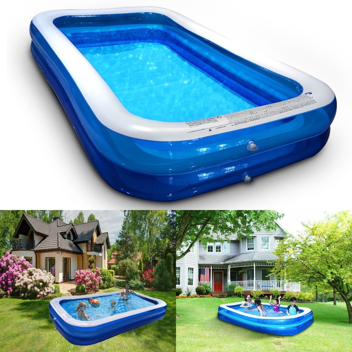 Goorabbit Large Inflatable Pool,FullSized Family Swimming Pool,Kiddie