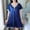01 Blue, variant on Weiqiqre Sleepwear for Women Satin Nightgown Summer Soft Lace Short Sleeve V Neck Sleep Shirt Sleepwear