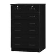 thumbnail image 4 of Home Furniture Cindy 7 Drawer Chest Wooden Dresser with Lock - Black, 4 of 7