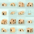 thumbnail image 6 of Soumake Hamster Villa Double Layer Harmless Pet Toy Solid Wood Dwarf Hamsters Climbing Play Hut Chews Toy for Home, 6 of 8