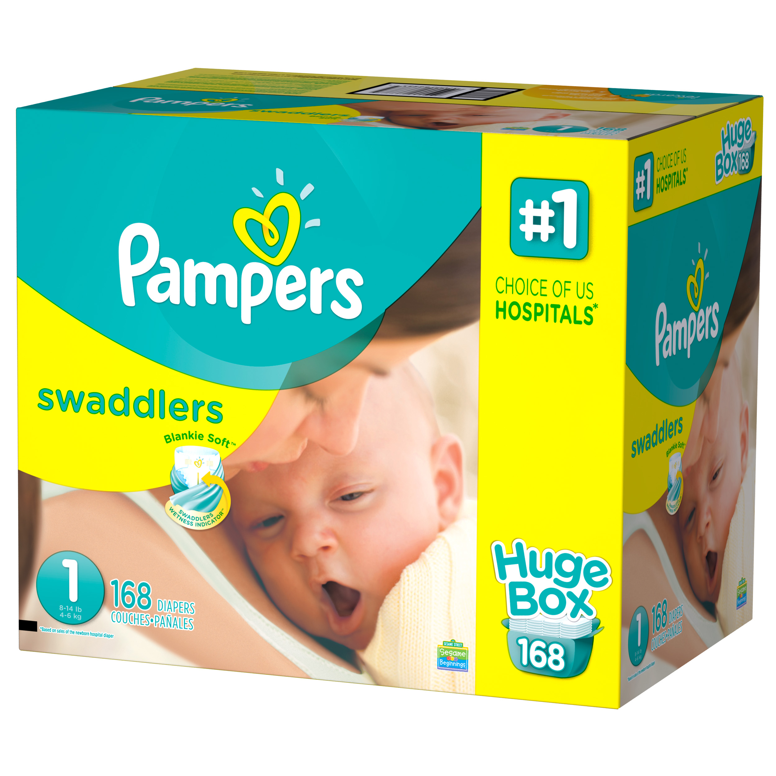 Pampers Swaddlers Soft and Absorbent Newborn Diapers, Size 1, 168 Ct - image 3 of 10