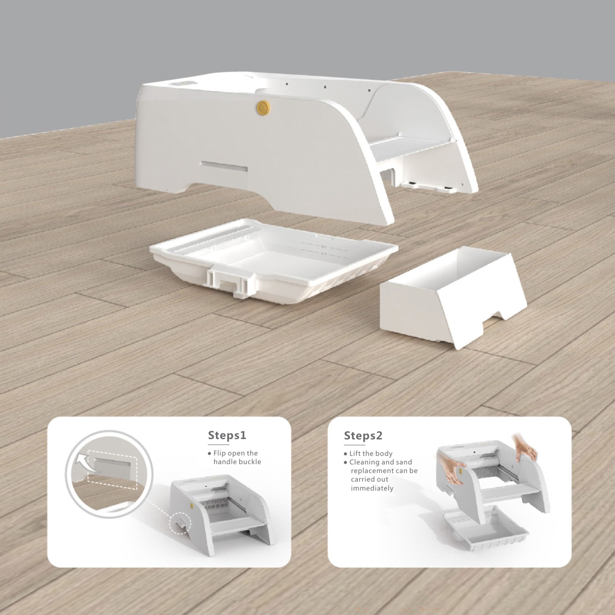 resenkos Automatic Self Cleaning Cat Litter Box, Superior Odor Control, Never Scoop Litter Again for Single and Multi-Cat Households, White