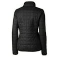 thumbnail image 3 of Women's Cutter & Buck Black Detroit Lions Throwback Logo Rainier PrimaLoft Eco Full-Zip Puffer Jacket, 3 of 3