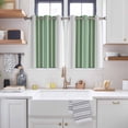 thumbnail image 2 of Sage Green Grey Stripe Kitchen Curtains Short 45 Inch Length, Farmhouse Simple Striped Grommet Top Bedroom Living Room Curtains, Light Filtering Cafe Curtain Drapes 2 Panels Set 84''x45'', 2 of 9