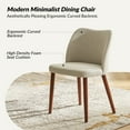 thumbnail image 6 of Upholstered Dining Chairs Armless Side Chairs Set of 6 Solid Wood Legs Curved Backrest Living Room Kitchen Restaurant Beige, 6 of 9