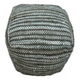 thumbnail image 4 of The Rug Decor TRD108 18 in. Handmade Leather & Jute Knitted Pouf, Natural Grey, 4 of 5