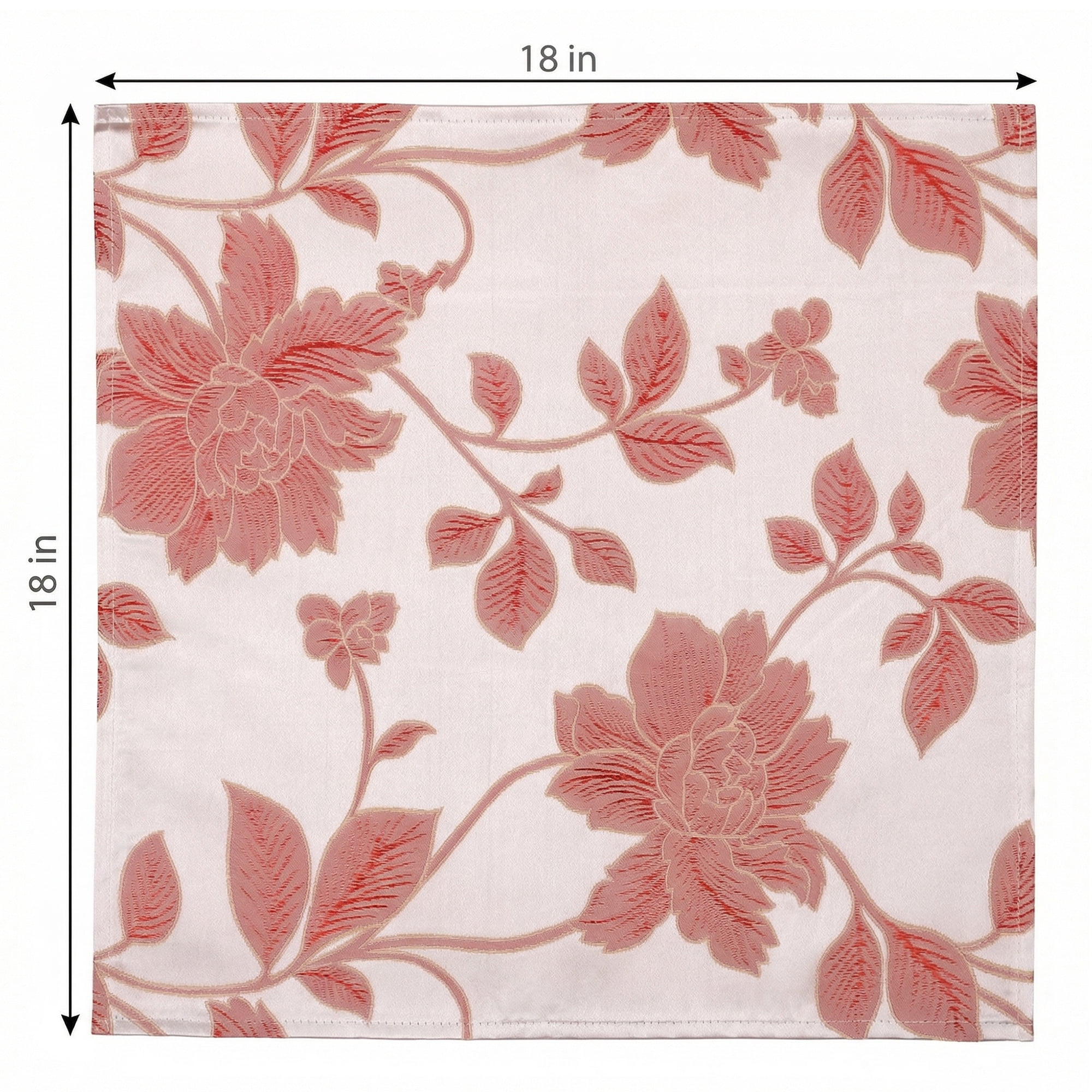 Unique Bargains 12Pcs Jacquard Washable Cloth Napkins Pink 18x18inch