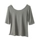 thumbnail image 1 of Mujeres de Verano Tops Suelto Ajuste Color Sólido 1/2 Manga Cuello Redondo Top Casual, Blusa de Poliéster de Moda para las Mujeres, Lavado de Manos Primavera Y Verano, 1 of 6