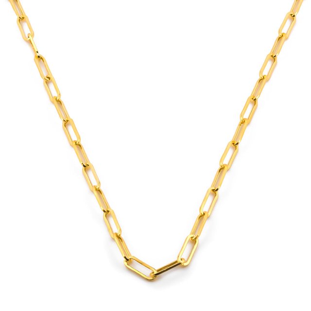 Cadena Clip Casa del Anillo 2 por 4 mm 55 cm Oro Sólido 10K amarillo