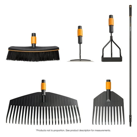 Fiskars QuikFit Lawn and Garden Tool Set with Interchangeable Heads, (6 Pieces)