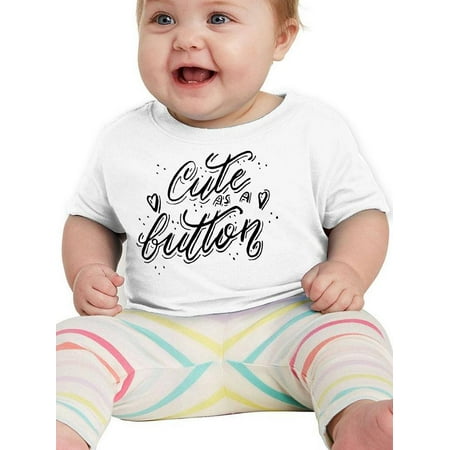 

Cute As A Button T-Shirt Infant -Smartprints Designs 24 Months