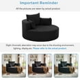 thumbnail image 7 of Swivel Round Sofa Couch Sofa Bed,360° Swivel Chair Accent Barrel Chair with 3 Removable Pillows for Living Room, Bedroom,Black, 7 of 7
