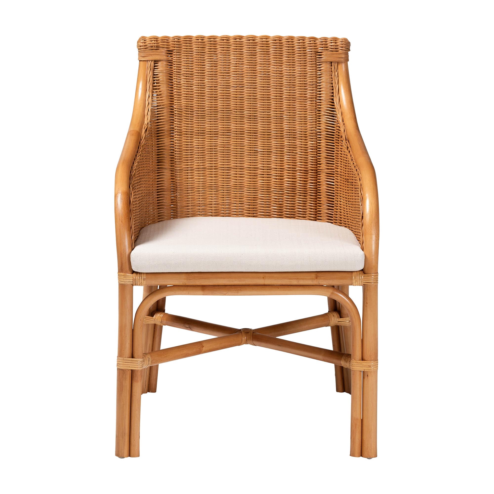 bali & pari Carolyn Boho Arm Chair, Light Honey