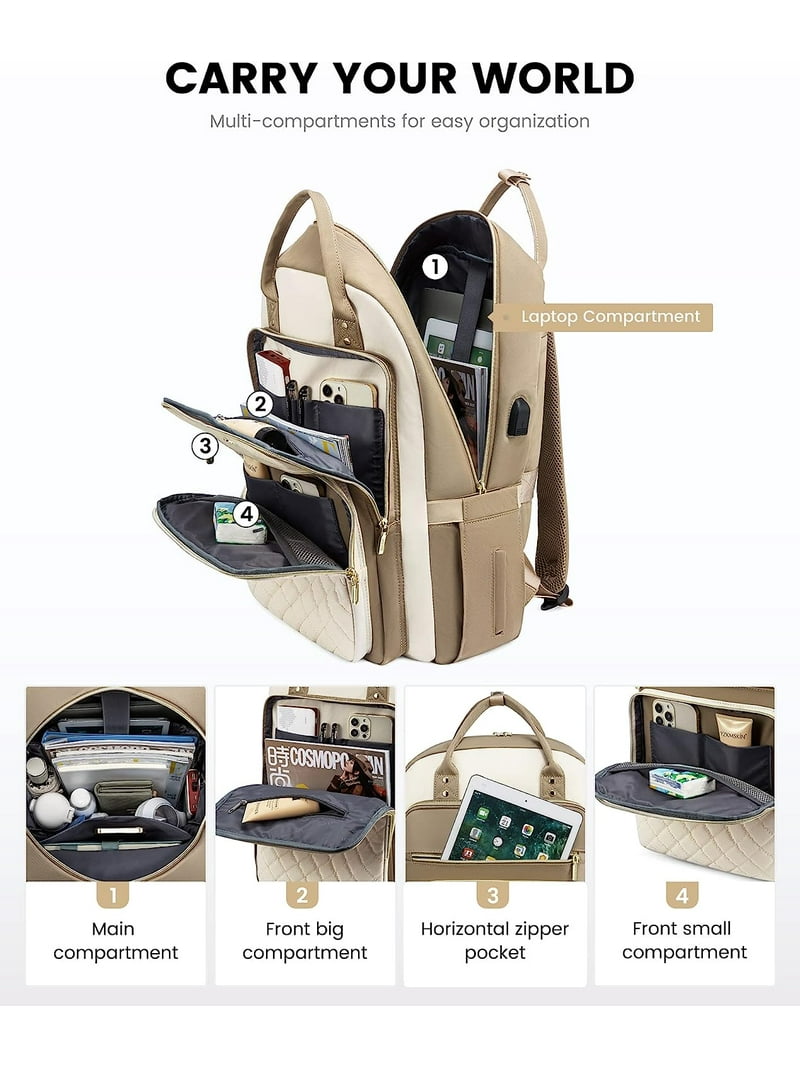backpack type purse with laptop carrying option Lovevook Laptop Backpack Purses for Women,Nurse Teacher College Work Study Commuter Bag with 15.6 inch Laptop Compartment,Lightweight Travel Casual