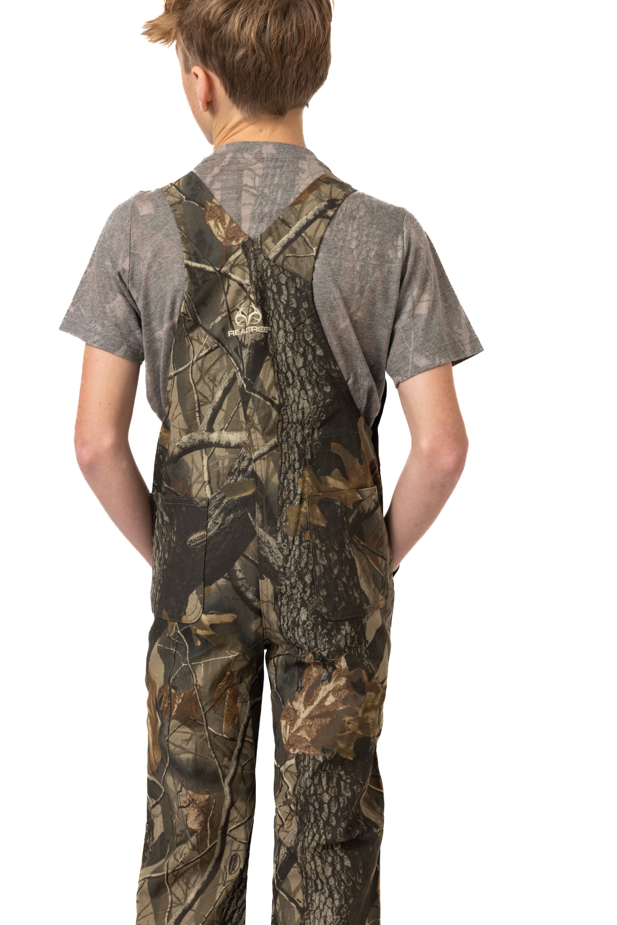 Realtree Youth Hunting Bib Overalls Hardwoods Camo