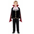 thumbnail image 2 of Vampire Cosplay, Vampire Cos, Vampire Outfits, Classic Vampire Lord Costume Set, Black Velvet Jacket Red Lined Cape Gold Trim Full Outfit, Gothic Vampire Cosplay Suit for Halloween Party, Black L, 2 of 4