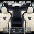 thumbnail image 4 of FLORICH Universal Leather Car Seat Cover Full Set, Waterproof Seat Covers for Cars 5 Seats, Front and Rear Automotive Seat Cover Fit for Most Sedans SUV Pick-up Truck, Black & White, 4 of 15