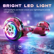 SISIGAD Upgraded Hoverboard with Bluetooth Speakers & LED Light, 6.5 Tires Dual Powerful Motor All Road Self Balancing Scooter