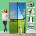 thumbnail image 5 of Magnetic Screen Door 63x73 in Keep Insects Out Keep Away from Mosquitoes Curtain Fits Door Up To Black Customizable, 5 of 7