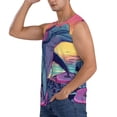 thumbnail image 3 of Fotbe Hip-Hop DJ Dolphin Men's Camiseta sin Mangas Estampada para Hombres, Playera Casual para Gimnasio, Entrenamiento, Playa-Medium, 3 of 7
